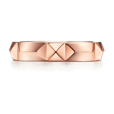 TIFFANY & CO. True Series 4mm 18K Rose Gold Ring Unisex Couple Design GRP11961
