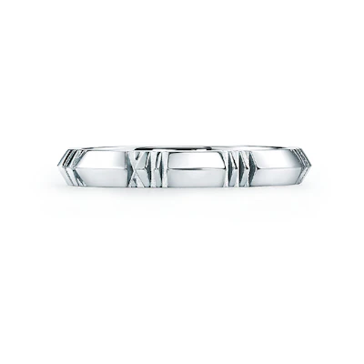 TIFFANY & CO. Narrow 18K White Gold Ring Unisex Couple Edition. GRP11740