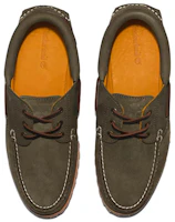 Shop Timberland添柏嵐 3-眼錐 舒適耐磨運動休閒鞋 亞麻綠