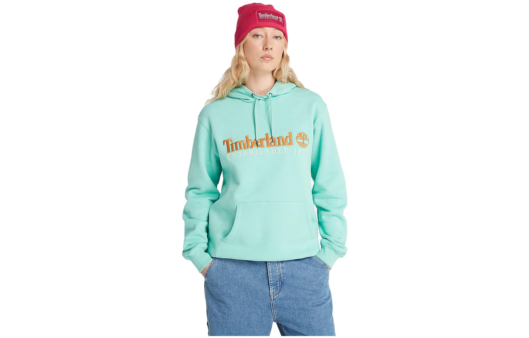 Timberland 50th Anniversary Logo Embroidered Hoodie Unisex Blue A6S5W-ED4