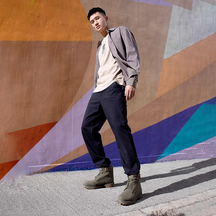 Sizing Timberland 6" Premium Boot Wide 'Jungle Pack Abu-abu' A2HHZW