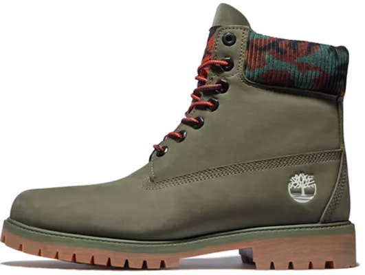 Timberland 6 Inch Premium Boot 'Dark Green Nubuck with Camouflage Collar' A2KC5A58 Buy Timberland 6 Inch Premium Boot 'Dark Green Nubuck with Camouflage Collar' A2KC5A58