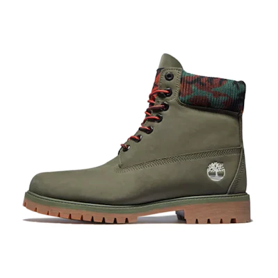 Timberland 6 Inch PRM Boot 'Dark Green Nubuck with Camouflage Collar'
