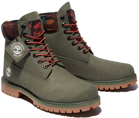 Timberland 6 Inch Premium Boot 'Dark Green Nubuck with Camouflage Collar' A2KC5A58 Shop Timberland 6 Inch Premium Boot 'Dark Green Nubuck with Camouflage Collar' A2KC5A58