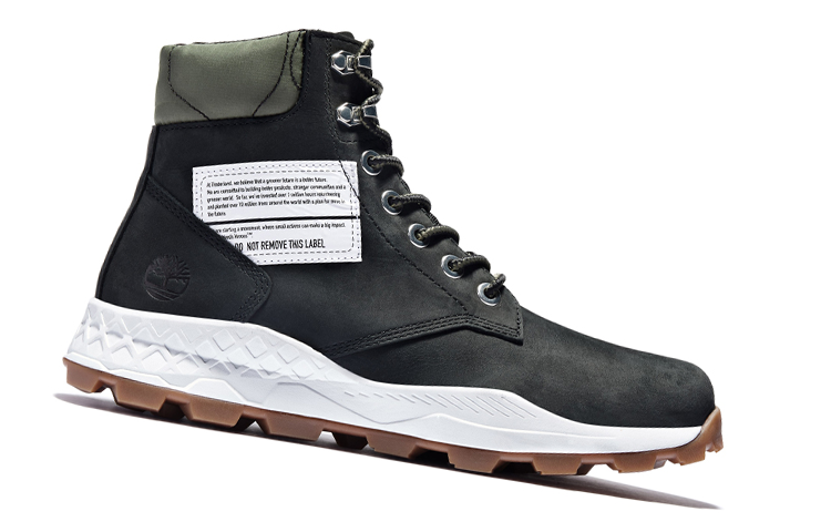 Order Timberland 6 Inch Brooklyn Side Zip Boots 'Black Nubuck with Green Padded Collar' A41Y6001