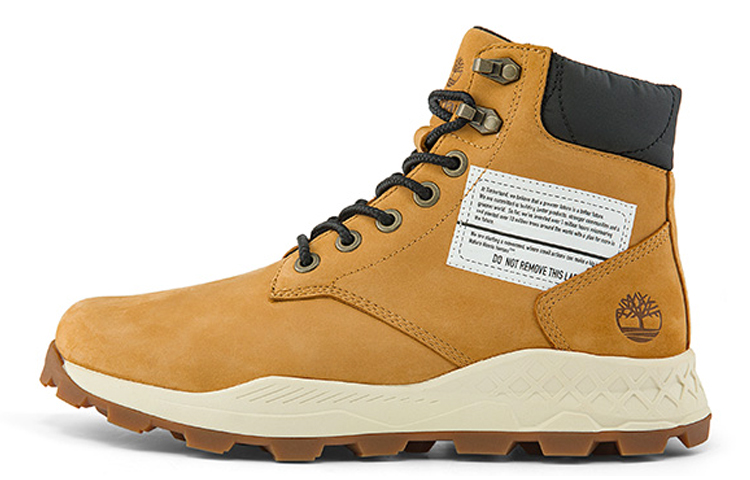 Timberland 6 Inch Brooklyn Side Zip Boots 'Wheat Nubuck with Black Padded Collar' A41XX
