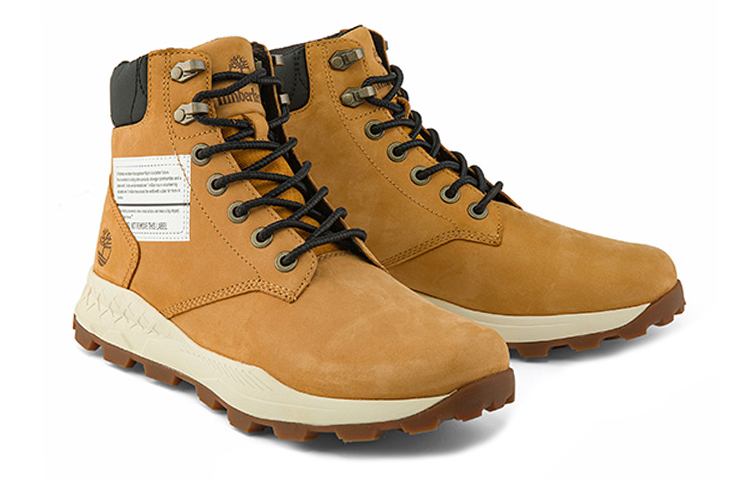 Lookbook Timberland 6 Inch Brooklyn Side Zip Boots 'Wheat Nubuck with Black Padded Collar' A41XX