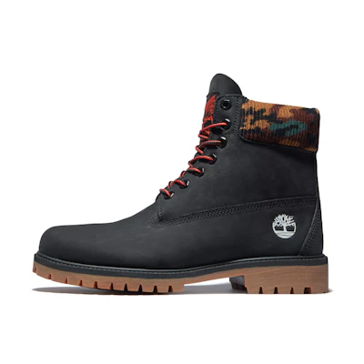 Timberland 6 Inch PRM Boot 'Black Nubuck with Camouflage Collar'