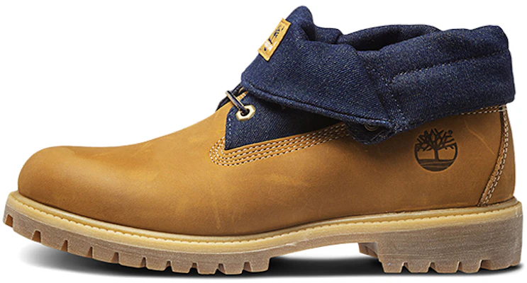 Timberland 6 Inch Premium Roll-Top Boots 'Wheat Navy' A17BB Buy Timberland 6 Inch Premium Roll-Top Boots 'Wheat Navy' A17BB