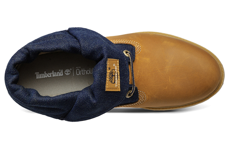 Shop Timberland 6 Inch Premium Roll-Top Boots 'Wheat Navy' A17BB