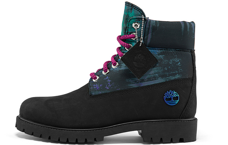 Timberland Heritage NL Sky 6 Inch Waterproof Boots 'Black Nubuck with Print' A2M69001