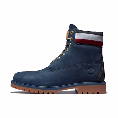 Timberland 6 Inch Heritage Cupsole Boots 'Navy Nubuck with Red'
