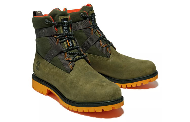 Timberland Heritage 6 Inch Waterproof Leather and Fabric Boot 'Dark Green Nubuck' 圖 4