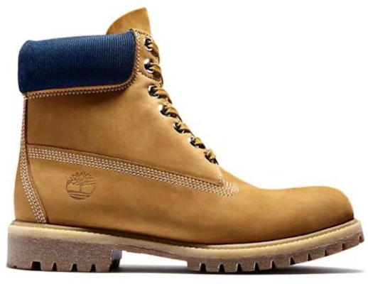 Timberland 6 Inch Premium Waterproof Boots 'Wheat Nubuck Blue Collar' A2DVF231 Order Timberland 6 Inch Premium Waterproof Boots 'Wheat Nubuck Blue Collar' A2DVF231
