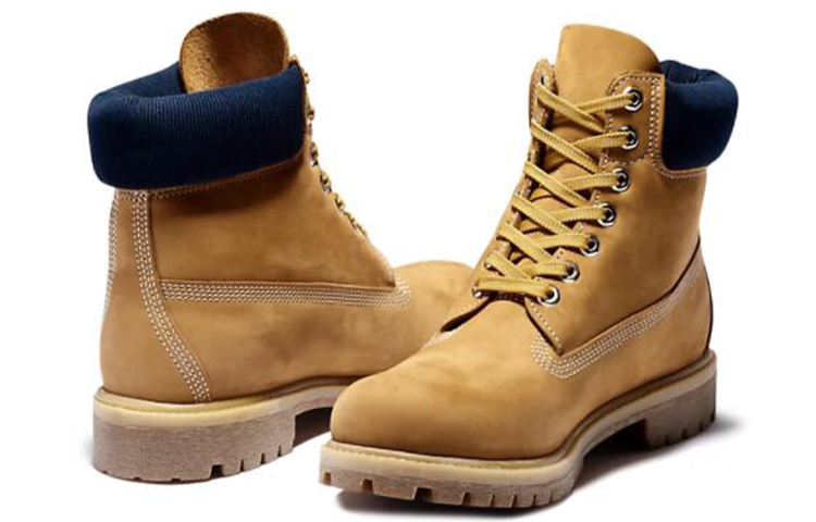 Shop Timberland 6 Inch Premium Tahan Air 'Wheat Nubuck Blue Collar' بوت A2DVF231