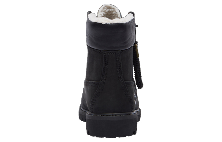 Shop 添柏岚 Timberland 6 吋羊羔毛防水工裝戶外靴 黑色