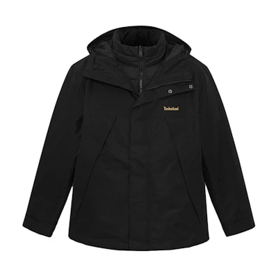 Timberland Black Waterproof 3-in-1 Hooded Jacket with Insulated Lining. A41UB-001