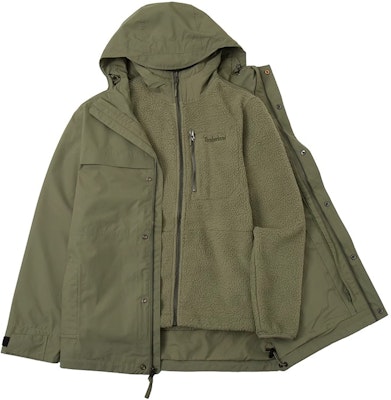 Timberland Green 3-in-1 Windproof Fleece-Lined Jacket for Warmth A696H-590 Order Timberland Green 3-in-1 Windproof Fleece-Lined Jacket for Warmth A696H-590