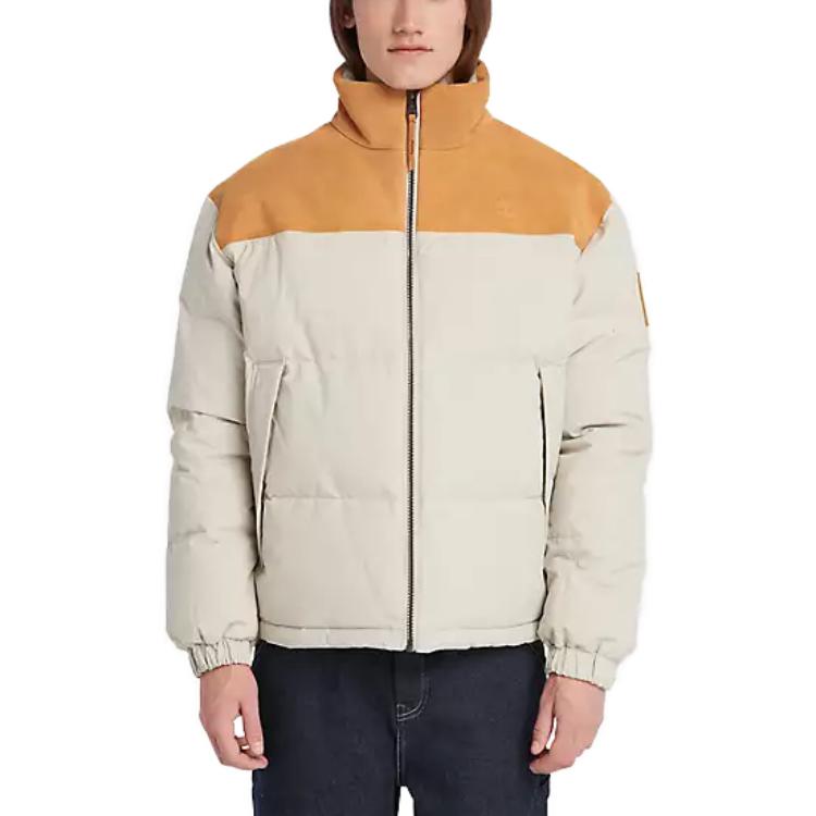 Lookbook Timberland Mount Welch Jaket Puffer Tahan Air Abu-abu Coklat. A6G2N-CY2