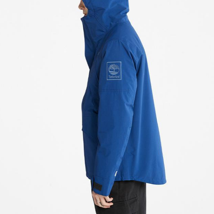 Shop Timberland  Solid Blue 3-in-1 Hooded Zip Jacket Outdoor Coat. A5XG1-CY5
