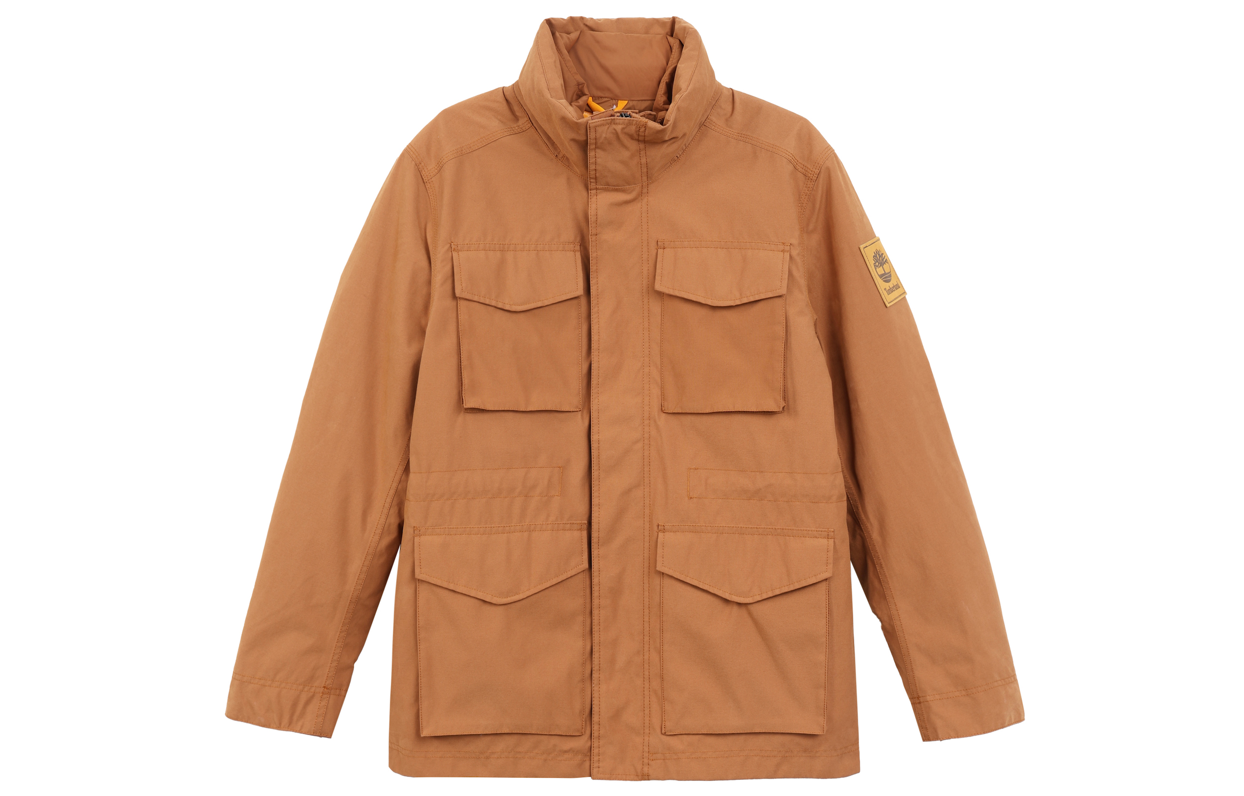Order Timberland Jaket Insulated Multi-Pocket Warna Kuning Ginger dengan Kerah Tegak A2MR2-K43