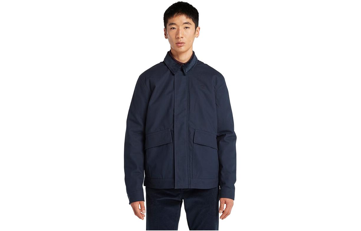 Order Timberland Jaket Kapas Berpoket Biru Sapphire Pejal Hangat. A2A48-433