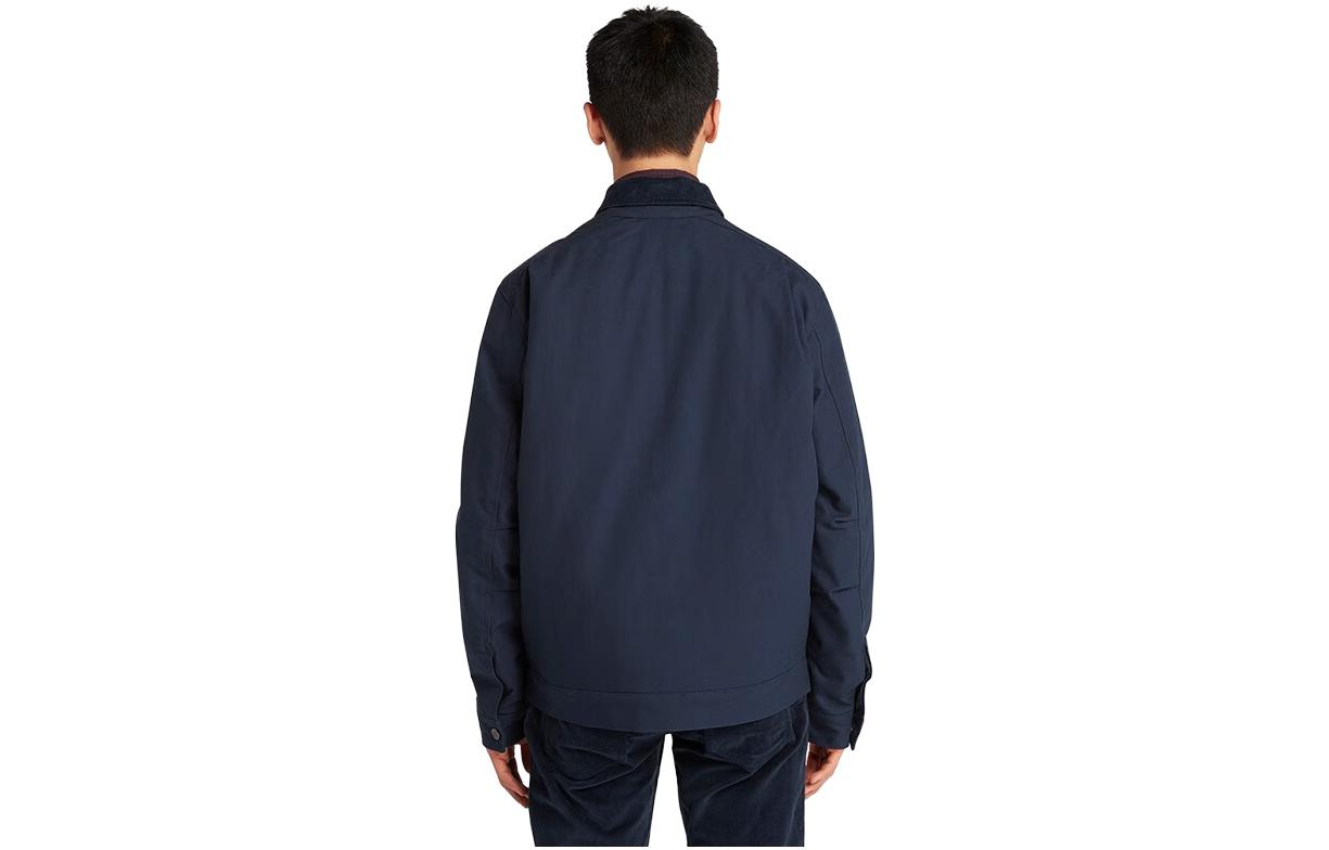 Lookbook Timberland Jaket Kapas Berpoket Biru Sapphire Pejal Hangat. A2A48-433