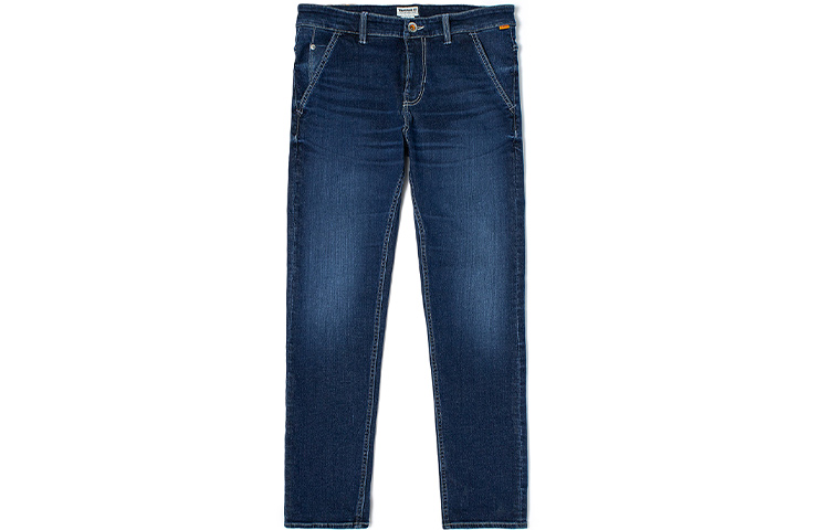 Timberland  Stretch Tapered Denim Jeans in Mid Indigo Blue. A22RN-A11