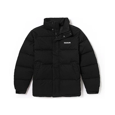 Timberland Water-Resistant Puffer Jacket with Stand Collar and Zipper. A26VY-001