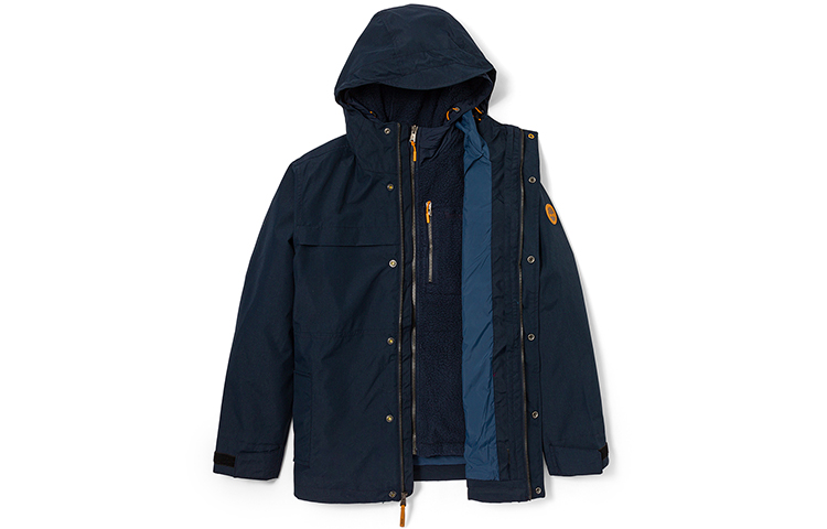 Details for Timberland Jaket Kalis Air 3-dalam-1 Hooded Biru Sapphire untuk Aktiviti Luar A696H-433