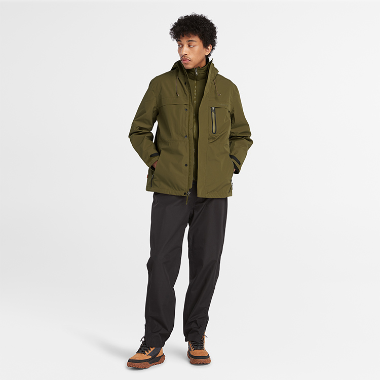 Details for Timberland  Waterproof 3-in-1 Outdoor Jacket Deep Olive Green. A2M6X-302