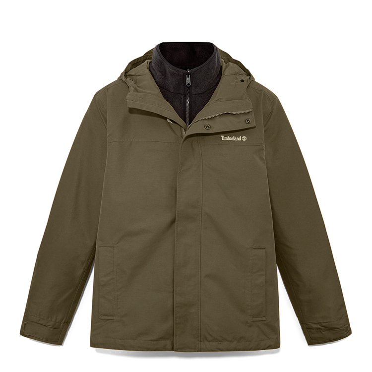 Timberland  Waterproof 3-in-1 Outdoor Jacket with Fleece Liner Army Green A41S1A58