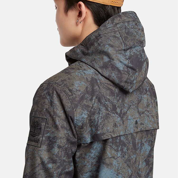 Sizing Timberland  Waterproof Hooded Jacket Camo Mountain Print Outdoor Wear A2MMN-DX0