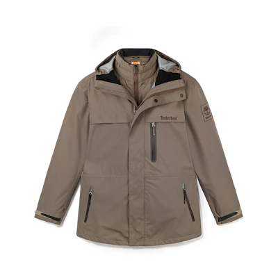 Timberland Waterproof Windproof 3-in-1 Hooded Jacket Chocolate Brown A2M6X-BK0