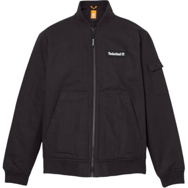 Timberland AF Bomber Black Casual Solid Color Stand Collar Jacket A6JR9-001