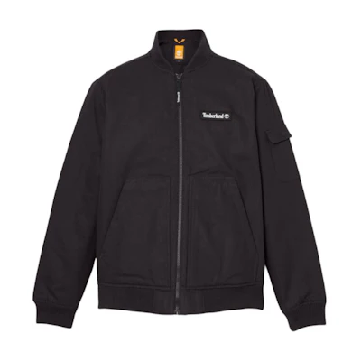 Timberland AF Bomber Black Casual Solid Color Stand Collar Jacket A6JR9-001