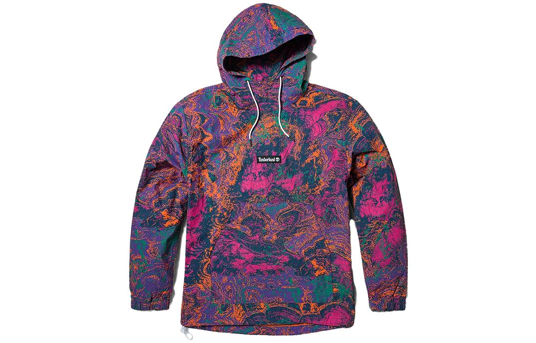 Timberland All-Over Print Hooded Pullover Jacket Summer Rock Unisex A6Q31-DK4