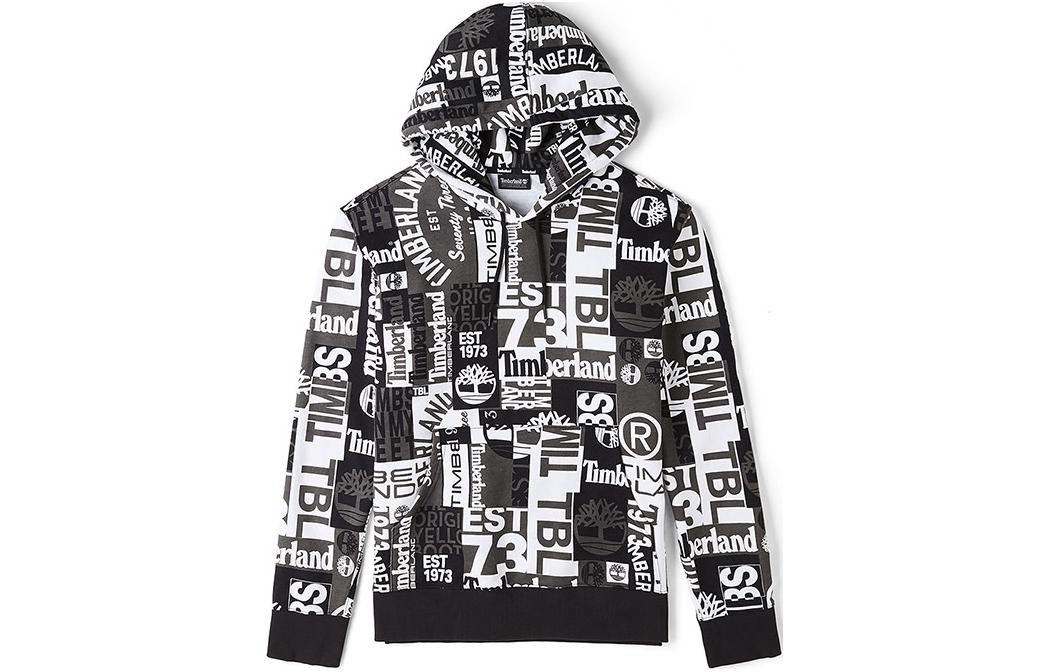 Timberland All-Over Print Hoodie Gray Pullover A1Z2F-W98