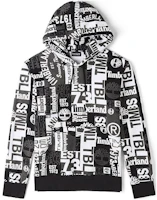 Timberland All-Over Print Hoodie Gray Pullover A1Z2F-W98 Timberland All-Over Print Hoodie Gray Pullover A1Z2F-W98