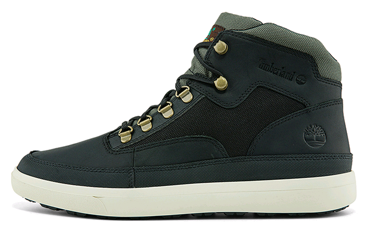 Timberland Ashwood Park Mid Leather and Fabric Hiker Boots 'Black' A2BPW