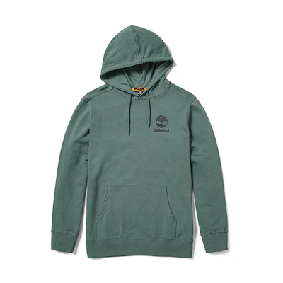 Timberland Balsam Green-Black Logo Print Pullover Hoodie Casual Wear A2FV7-DA9
