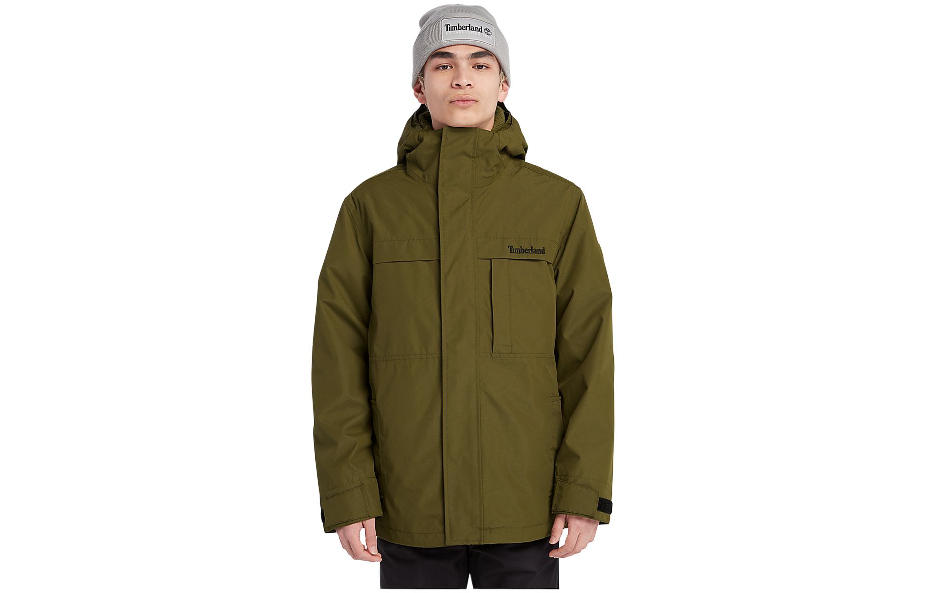 Timberland Benton 3-in-1 Waterproof Jacket with Logo - Army Green A5XT1-302