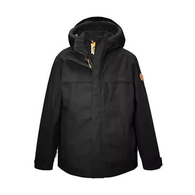 Timberland Benton Waterproof 3-In-1 Jacket Black - Solid Zip-Up Hoodie A5XT1-001
