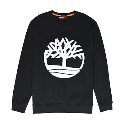 Timberland Black Crewneck Pullover Sweatshirt with Logo A2BJ8-N92