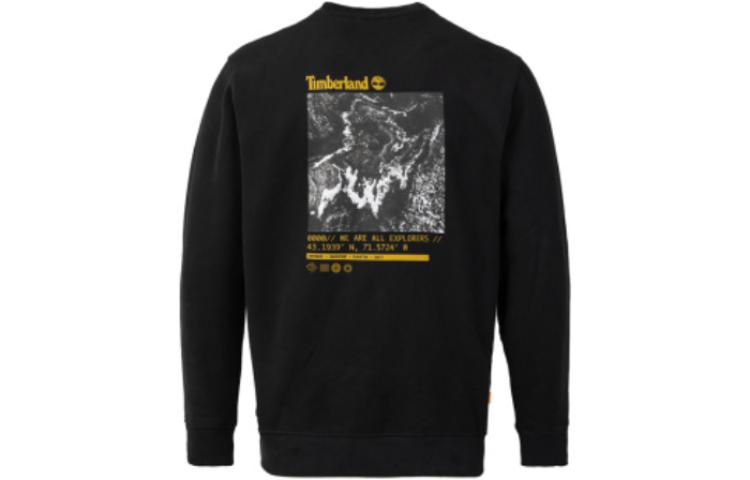 Timberland Black Crewneck Sweatshirt with Back Letter Print Unisex A6A3W-001