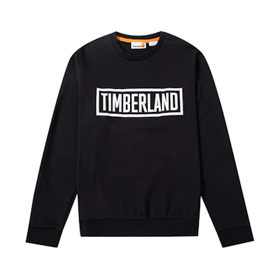 Timberland Black Crewneck Sweatshirt with Letter Print for Outdoor & Casual Use A6299-001