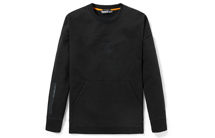 Timberland Black Crewneck Sweatshirt with Letter Print A2ABS-001
