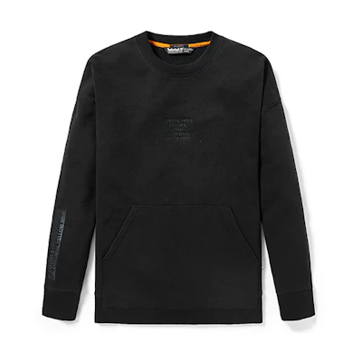 Timberland Black Crewneck Sweatshirt with Letter Print A2ABS-001