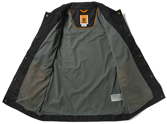 Timberland Black Embroidered Logo Coach Jacket A24JV-001 Shop Timberland Black Embroidered Logo Coach Jacket A24JV-001