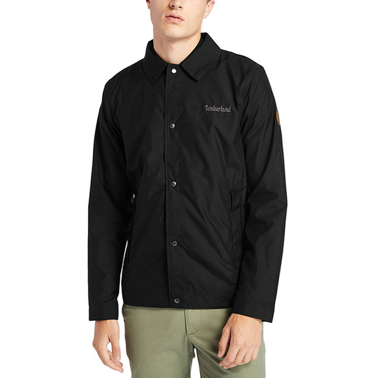 Purchase Timberland Black Embroidered Logo Coach Jacket A24JV-001